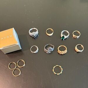 Avon Gold and Silver Ring Collection Lot of 10